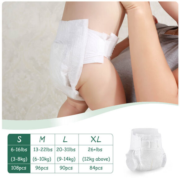 Size 2 Small Nappies for 3-8kg babies - Eco Boom Biodegradable Disposables